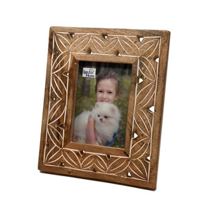 WILCO HOME Brown Wood Embossed Picture Frame