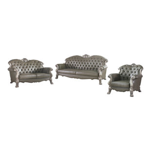 A&J HOMES STUDIO 3 - Piece Faux Leather Living Room Set