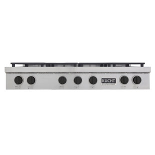 Kucht Professional 48 in. Gas Range Top with Sealed Burners in Stainless Steel