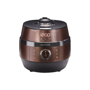 CUCKOO ELECTRONICS CUCKOO CRP-JHR0609F 6-Cup (Uncooked) / 12-Cup (Cooked) Induction Heating Pressure Rice Cooker with Nonstick Inner Pot, 16 Menu Options, Fuzzy Logic Tech, 3 Voice Guide, Auto Clean (Copper/Black)