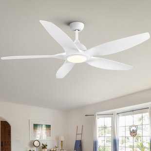 YUHAO Modern 60'' 5-Blade Dimmable LED Indoor Ceiling Fan With Reversible Motor And Remote Control