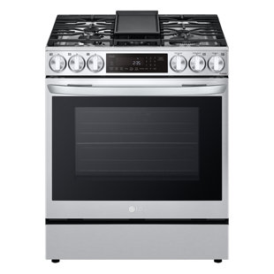 LG 6.3 cu. ft. Smart wi-fi Enabled ProBake Convection InstaView Dual Fuel Slide-In Range with Air Fry, 30" Cabinet
