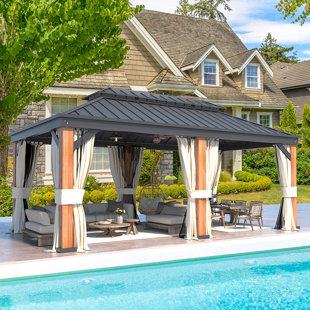 JOYHOUSEY 12 Ft. W x 20 Ft. D Aluminum Patio Gazebo