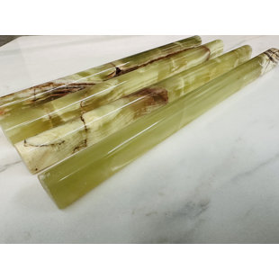 TILEVILLE 3/4" x 12" Polished Marble Chair Rail Tile Trim in Green Onyx