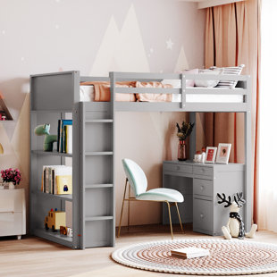 Harmonie 5 Drawer Loft Bed with Built-in-Desk by Harriet Bee