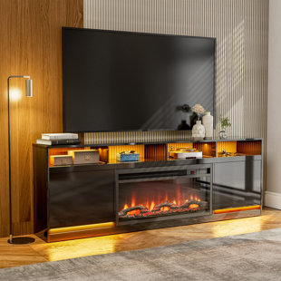 ORREN ELLIS Lekhi TV Stand for TVs up to 75" with Fireplace Included