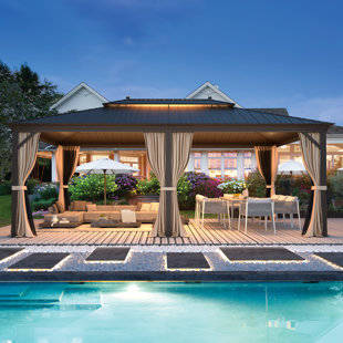 JOYHOUSEY 14 Ft. W x 20 Ft. D Aluminum Patio Gazebo