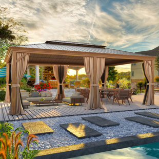 JOYHOUSEY 19 Ft. W x 14 Ft. D Aluminum Patio Gazebo