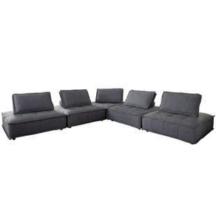 DIAMOND SOFA Platform 5 - Piece Upholstered Sectional