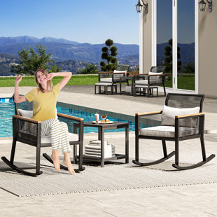 EDROSIE INC 2- Person Outdoor Rocking Chair with Cushions