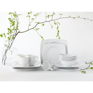 CREATABLE Celebration 16 Piece Porcelain China Dinnerware Set - Service for 4