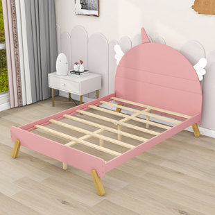 ZOOMIE KIDS Earlene Wood Platform Bed With Unicorn Shape Headboard