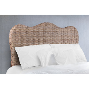 BEACHCREST HOME™ Bachmann Rattan Peel and Solid Mahogany Headboard