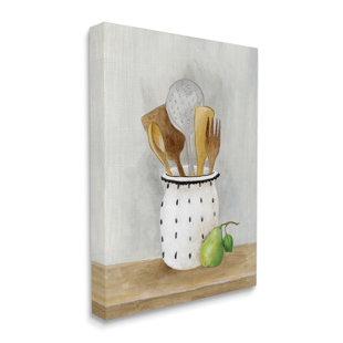 STUPELL INDUSTRIES Aw-365-Canvas " Kitchen Utensils Still Life " by Janet Tava Painting Print