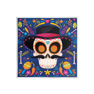STUPELL INDUSTRIES Aw-102-Wood " Day Of Dead Patterned Skull " by ND Art