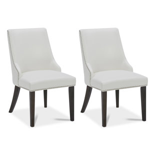 WINSTON PORTER Fransisco Dining Chairs with Nailhead Trim (Set of 2)