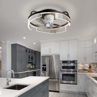 HELYIVLE 360 Degrees Rotation Can Adjust The Intelligent Fan Blade LED Ceiling Fan Light