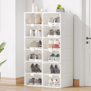 REBRILLIANT 12 Pair Stackable Shoe Storage Box