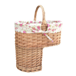 LILY MANOR Wicker Stair Basket with Lining