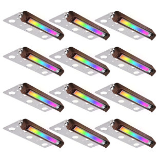 LEONLITE 7" Multi-Color LED Hardscape Pathway Light Low Voltage (Set of 12)