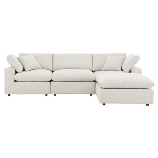 Modway Commix Down Filled Overstuffed Boucle Fabric 4-Piece Sectional Sofa