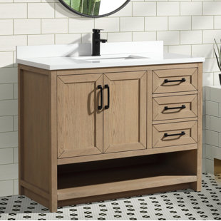 ARI KITCHEN & BATH Venice 42'' Single Bathroom Vanity with White Quartz Top