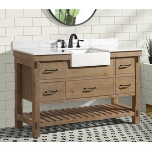 ARI KITCHEN & BATH Marina 55'' Single Bathroom Vanity with Marble Top