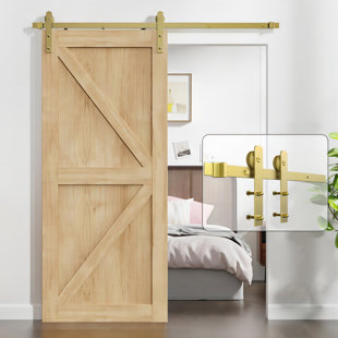 HOMLUX Sliding Standard Single Door Barn Door Hardware Kit