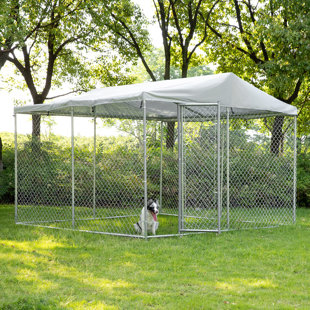 VIVIJASON 86.50'' H Metal Yard Kennel With Door