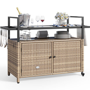 EDROSIE INC Wicker Rattan Kitchen Island