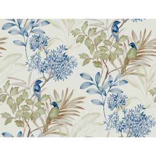 YORK WALLCOVERINGS Handpainted Songbird Peel & Stick Floral Roll