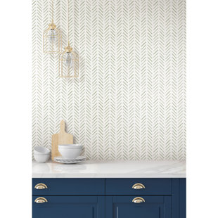 YORK WALLCOVERINGS Painted Herringbone Peel & Stick Chevron Roll