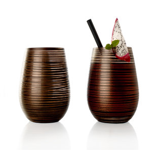 STÖLZLE LAUSITZ Olympia Tumbler Black With Silver (Set of 2)