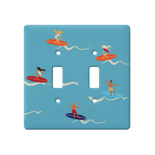 RIGHTSIDE DESIGN Sports & Games Themed 2 - Gang Toggle Light Switch Standard Wall Plate