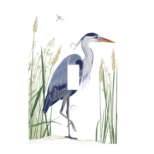 RIGHTSIDE DESIGN Blue Heron 1-Gang Toggle Light Switch Wall Plate