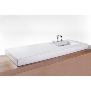 WETSTYLE Cube 60" Right Centered Vessel Sink Top No Trim No Faucet Hole