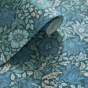 WILLIAM MORRIS DESIGNS BY CLARKE & CLARKE Mallow William Morris 10.05m x 52cm Matte Wallpaper Roll