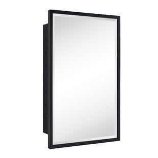 EBERN DESIGNS Haddison Recessed Framed Medicine Cabinet with Mirror and Adjustable Shelves