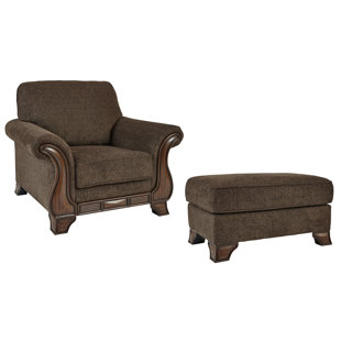 ASTORIA GRAND Martique Upholstered Armchair with Ottoman