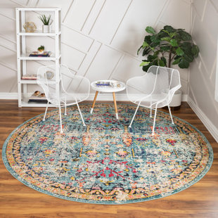 LANGLEY STREET® Ector Abstract Teal Area Rug