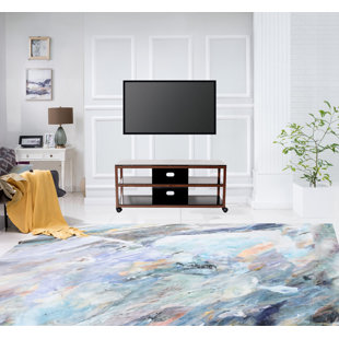 ORREN ELLIS Wlikerson TV Stand With Wheels for TVs up to 58", Audio Video Stand with 3 Shelves