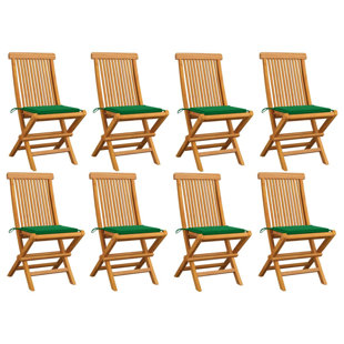 NYBUSINESS Teak Outdoor Dining Side Chair with Cushion (Set of 8)