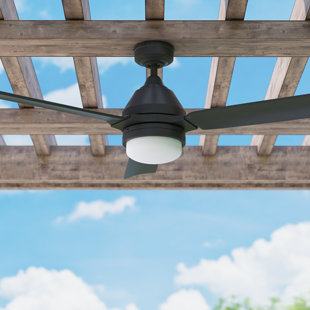 HONEYWELL 54" Port Isle 3 Blade Indoor Outdoor Ceiling Fan with Remote and Light Kit Included