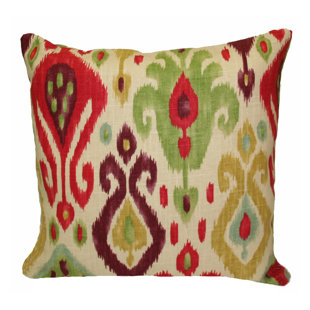 RENNIE & ROSE DESIGN GROUP Ikat Cotton Reversible Throw Pillow