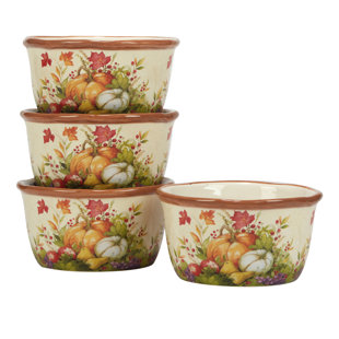 CERTIFIED INTERNATIONAL Harvest Blessings Set Of 4 Ice Cream Bowl (Set of 4)