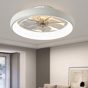 WROUGHT STUDIO™ 20'' Dianeshia Flush Mount Dimmable Ceiling Fan with LED Lights