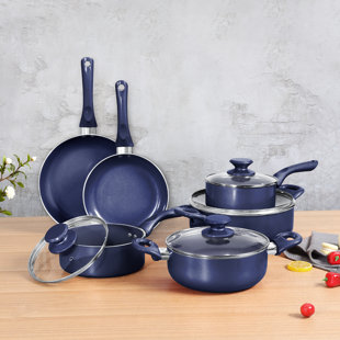 KUTIME 10 - Piece Non-Stick Aluminum Cookware Set (Set of 10)