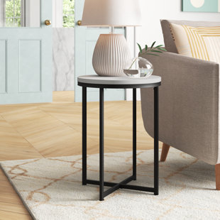 MERCURY ROW® Hampstead Collection End Table - Modern Laminate Accent Table with Crisscross Frame