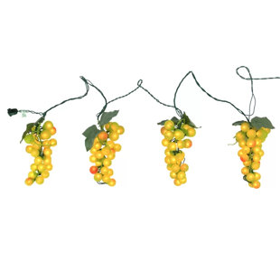 NORTHLIGHT SEASONAL 100-Count Winery Grape Patio Christmas Light Set 5ft Green Wire