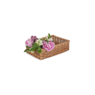 LILY MANOR Straight-Sided Willow Wicker Tray Basket